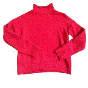Sincerely Jules Mock Neck Soft Sweater-Red-XS-GUC